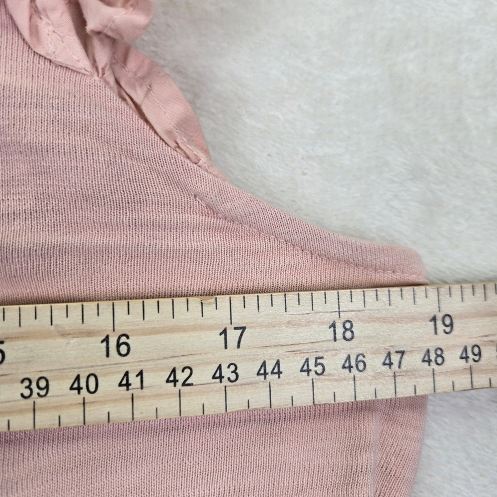 NATION LTD Womens Valentina Tank Pink Cotton‎ Ruffle Large Feminine Romantic - Picture 5 of 8